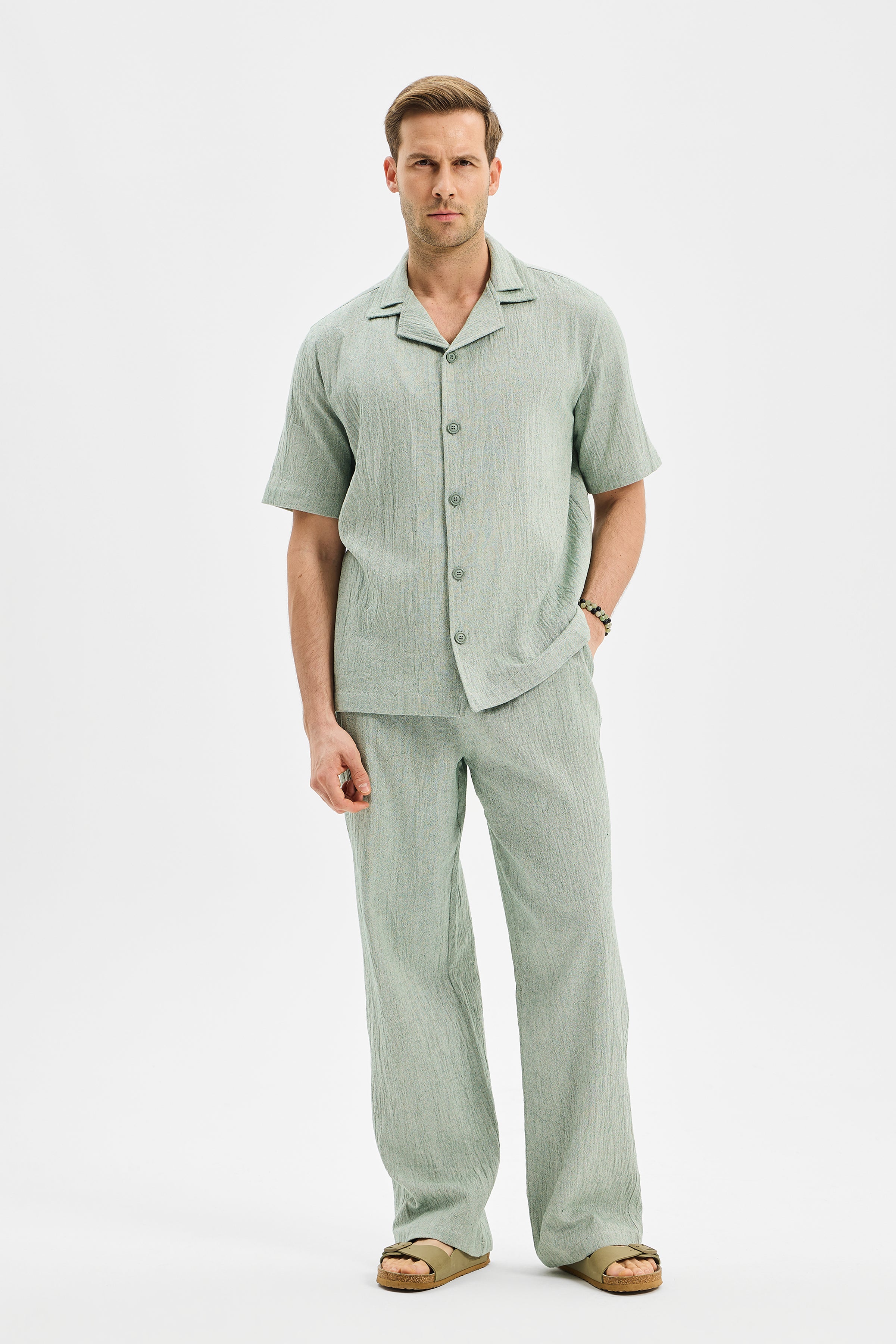 Current Bol Paça Pantolon Mint Yeşili