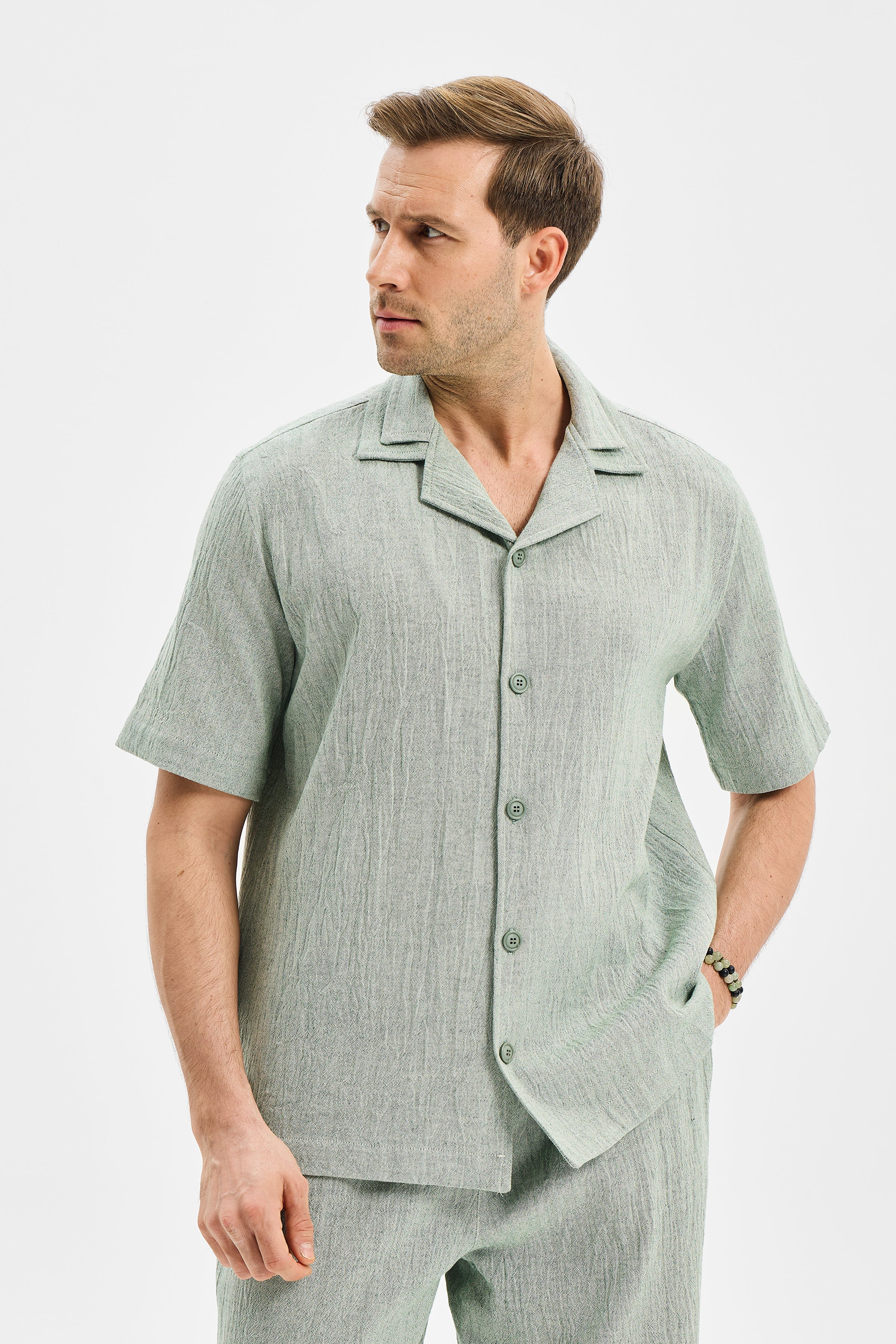 Layer Erkek Çift Kat Apaj Yaka Gömlek