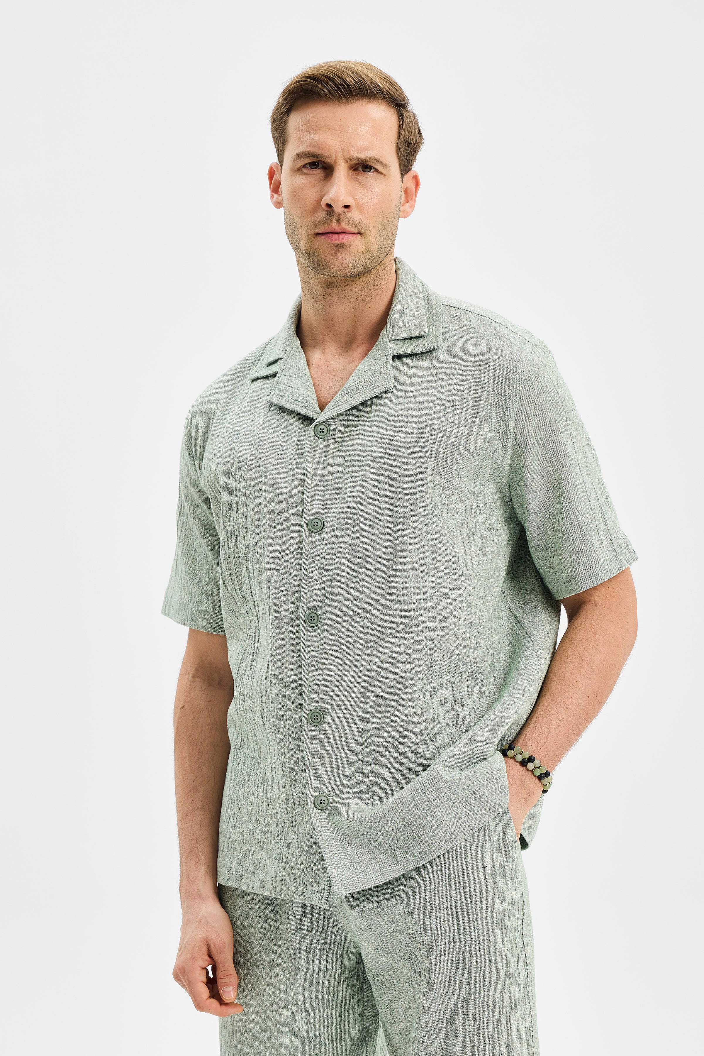 Layer Erkek Çift Kat Apaj Yaka Gömlek