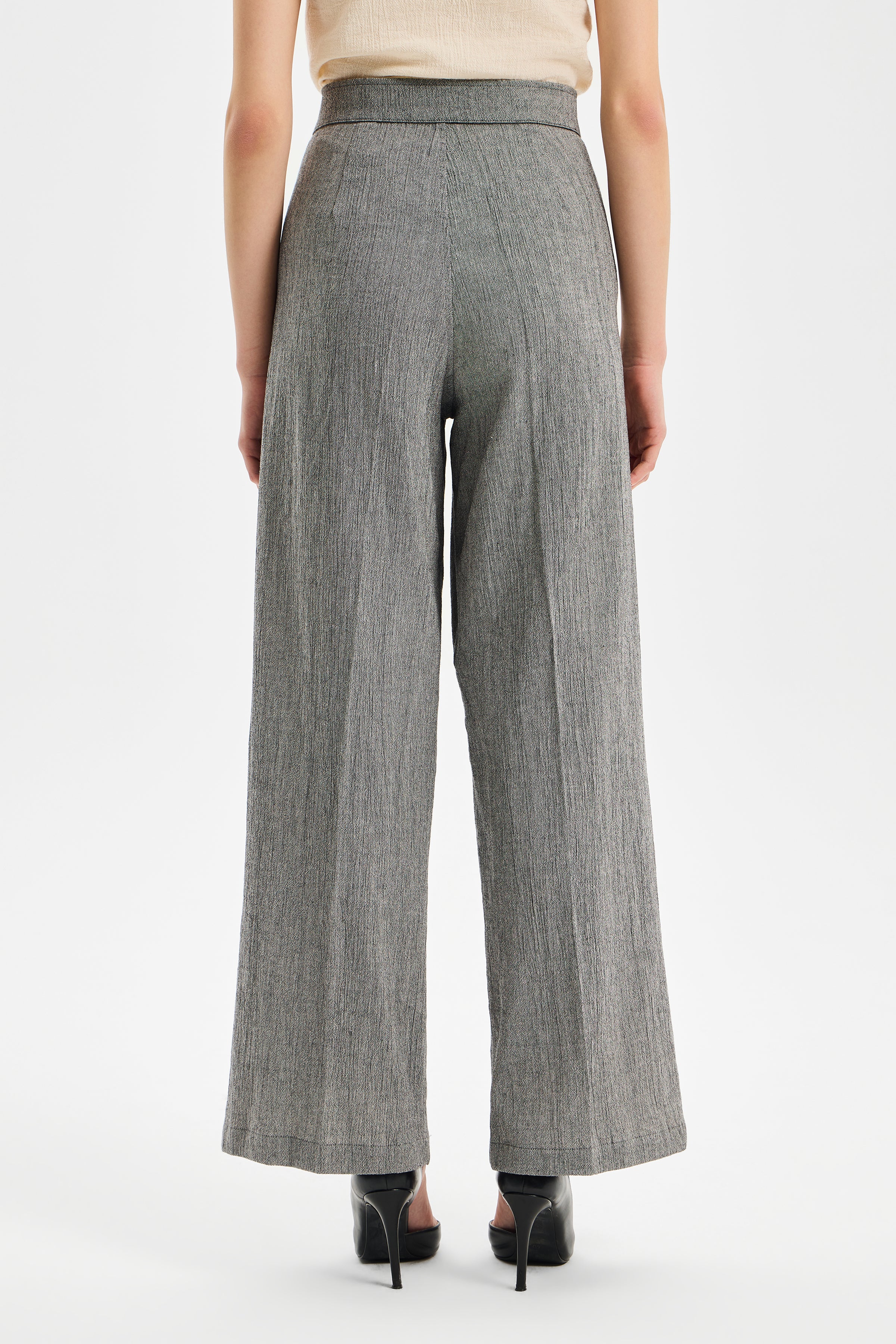 Pivot Women's Classic Pleated Trousers Anthracite Black