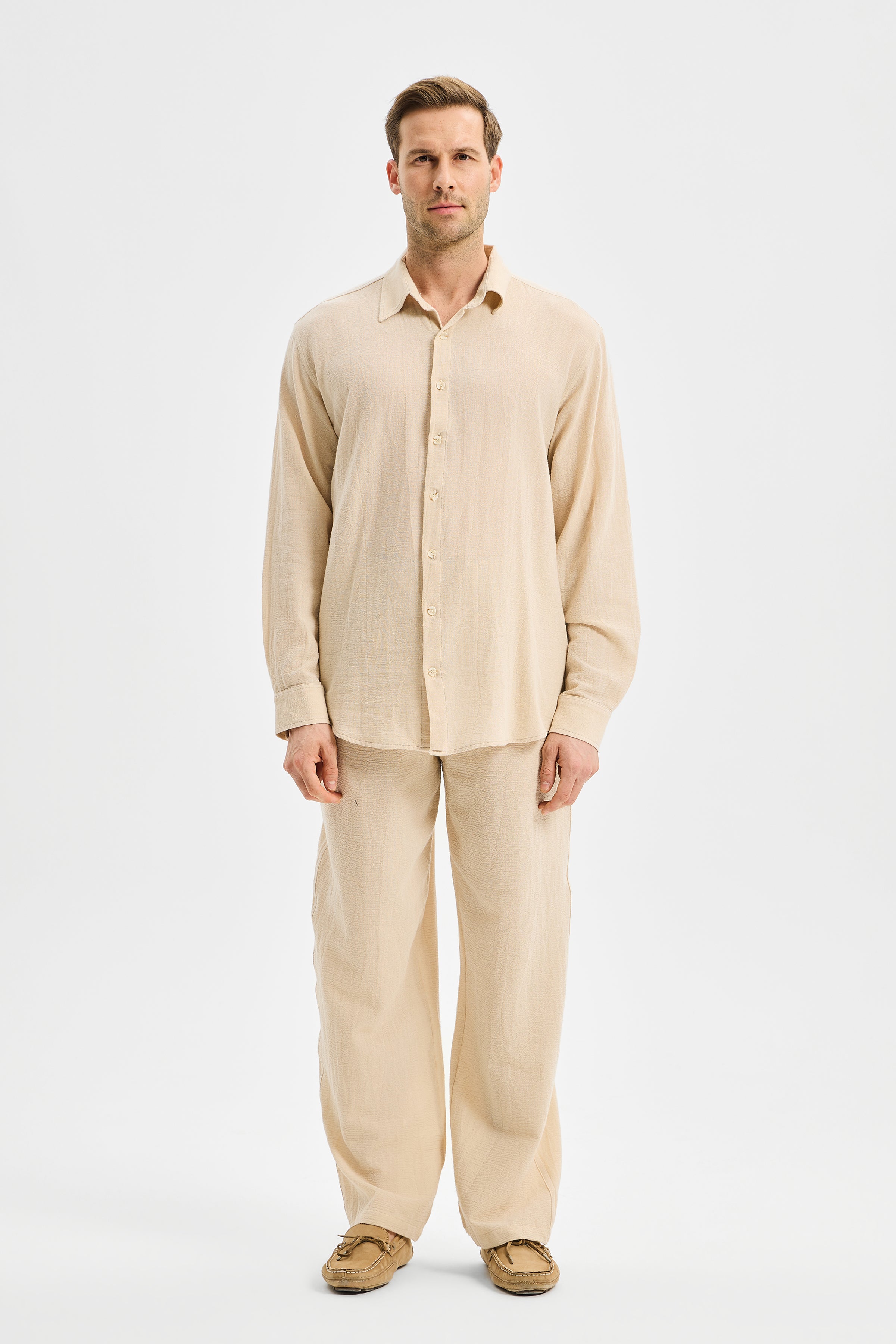 Current Bol Paça Pantolon Taş Rengi