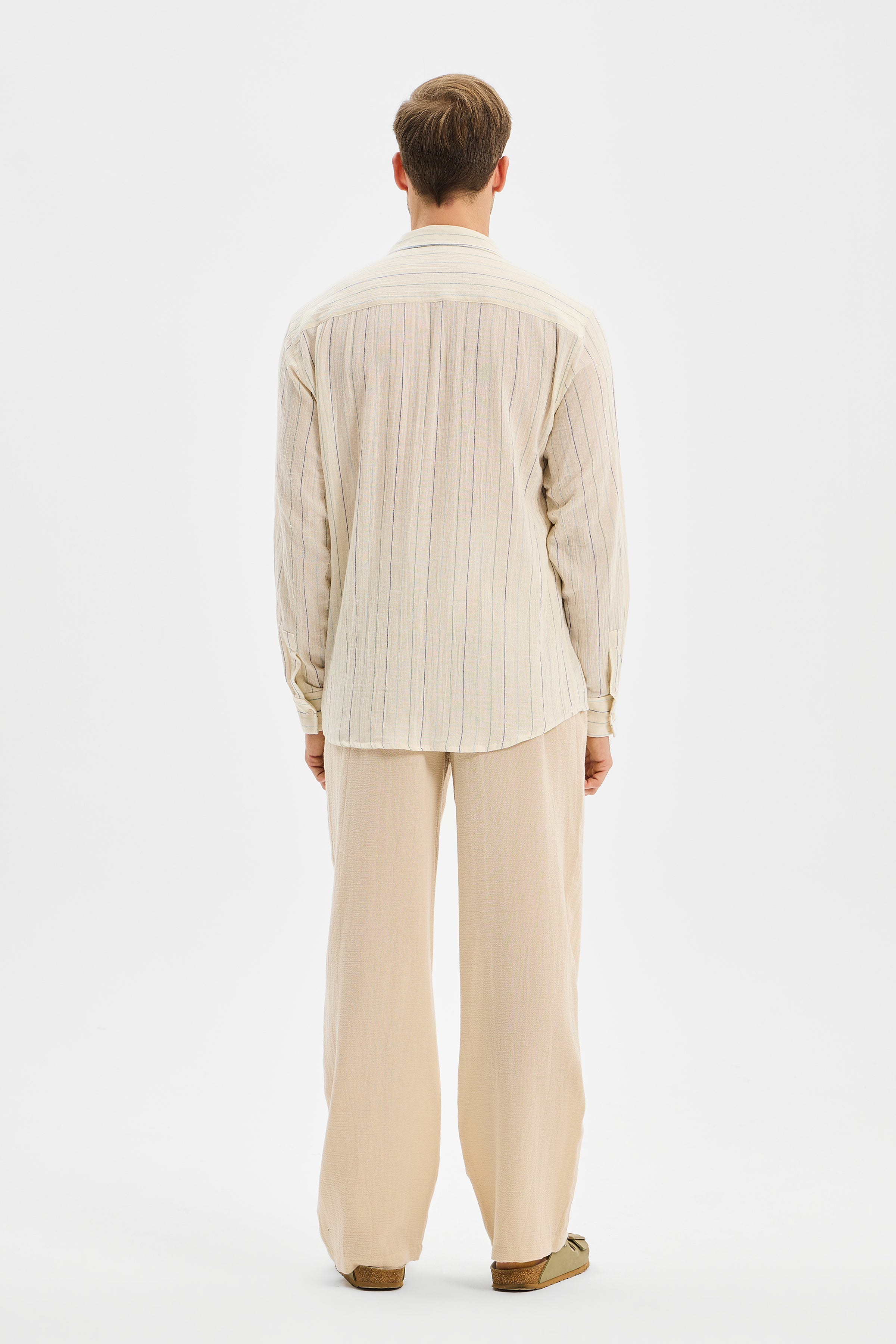 Vertex Klasik Erkek Gömlek Renkli Çizgili