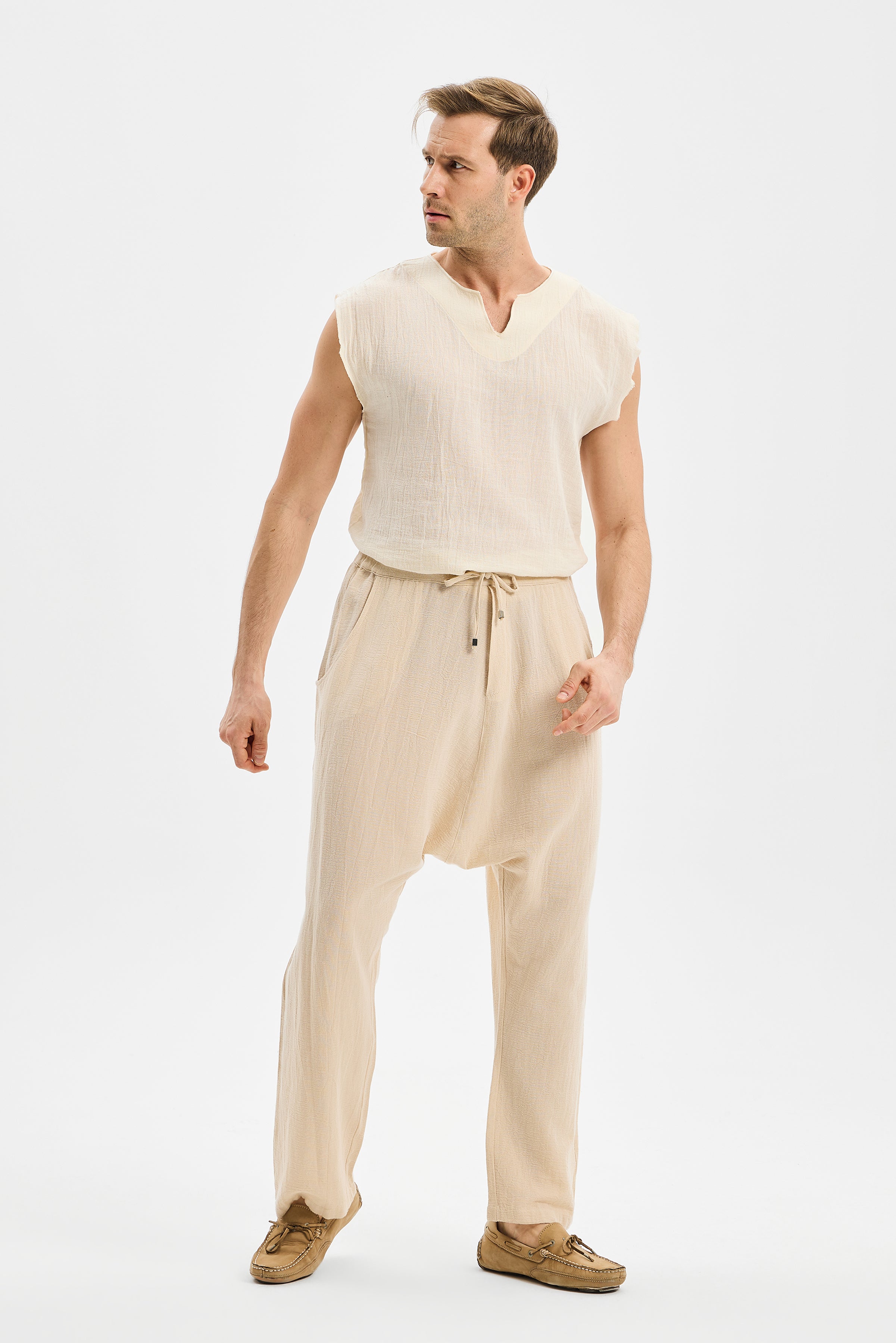 Drape Men's Shalwar Trousers Stone