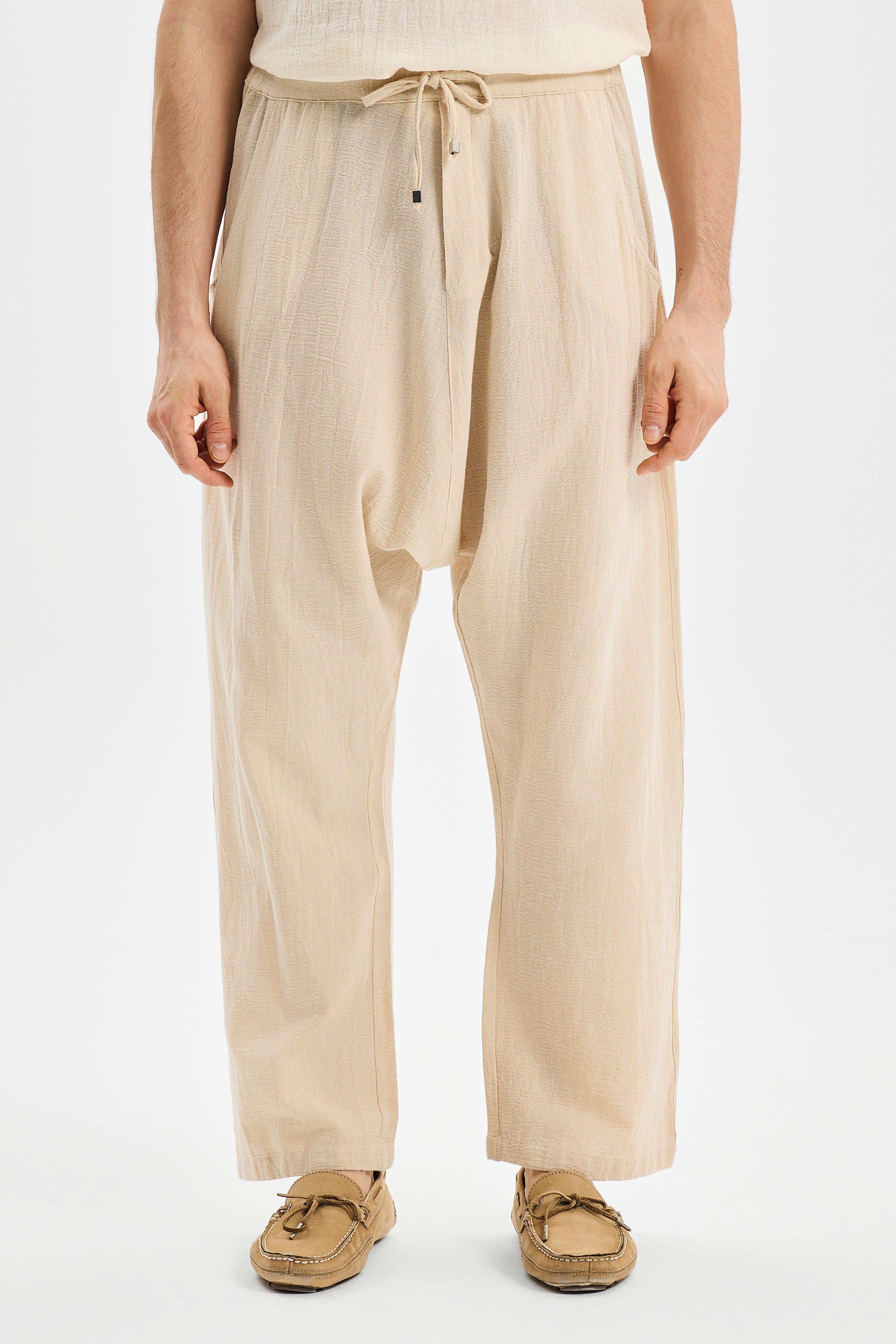 Drape Erkek Şalvar Pantolon Taş Rengi